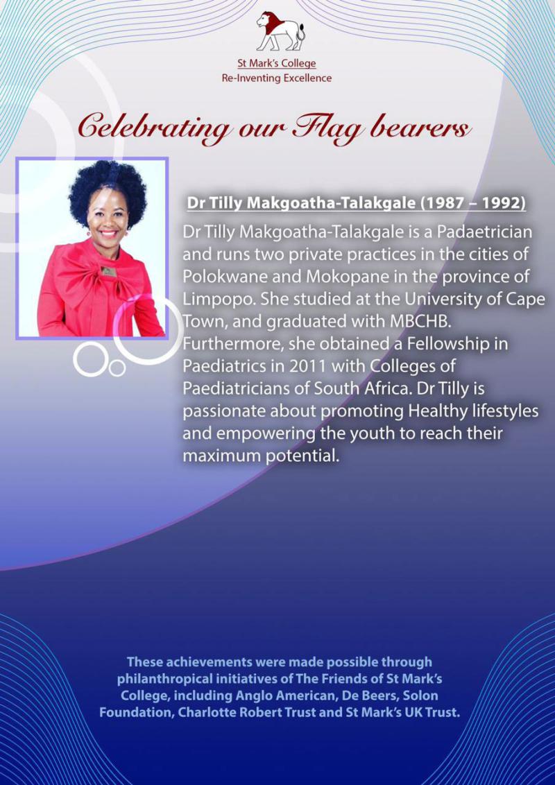 Dr Tilly Makgoatha-Talakgale 